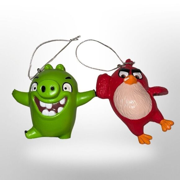 Rovio Angry Birds Figural Ornament Set Red Bird & Piggy B22 - Picture 1 of 6
